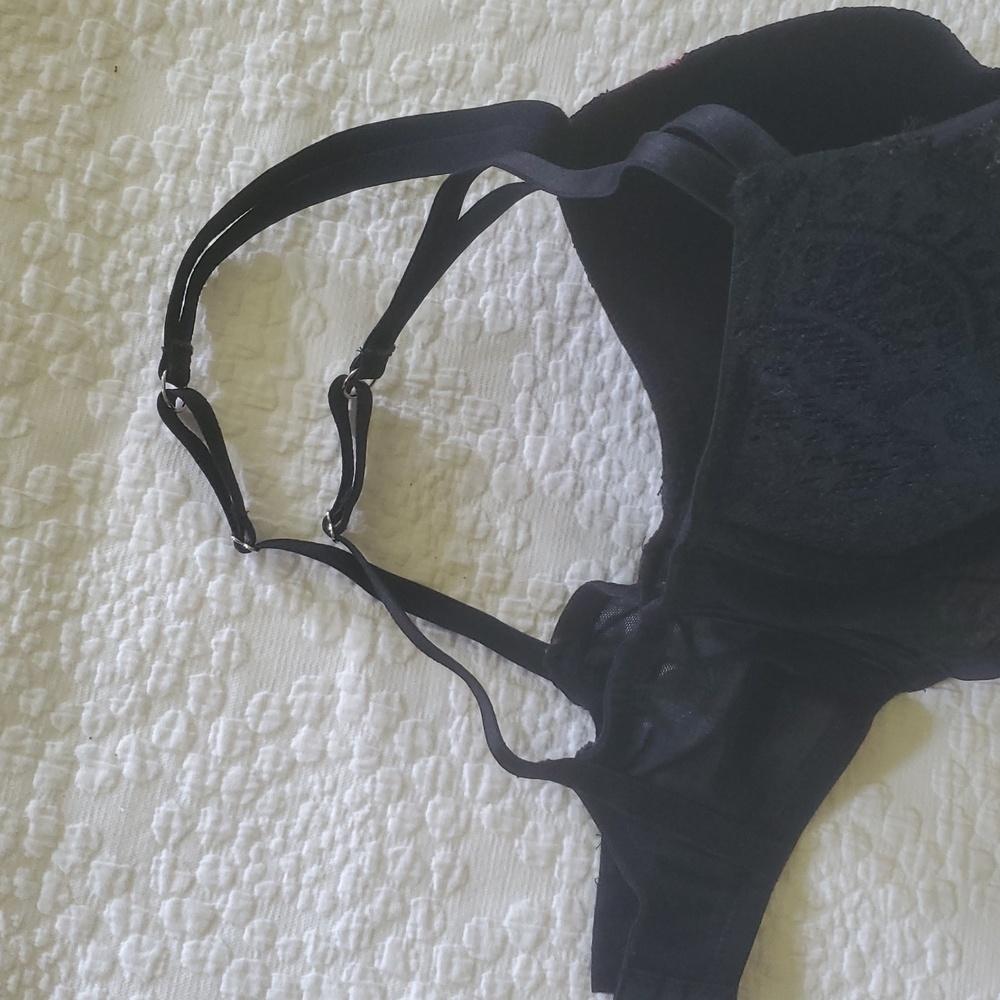 HUNKEMOLLER AMELIE PADDED UNDERWIRED LONGLINE BRA /34DDF,CAVIAR BLACK - Picture 8 of 11